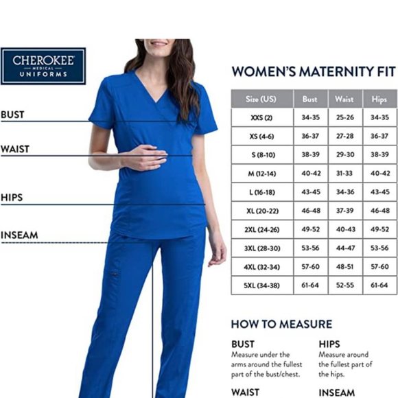 ❤️Cherokee Maternity Scrub Pants for Women, Workwear Professionals Soft Stretch. - Picture 5 of 5